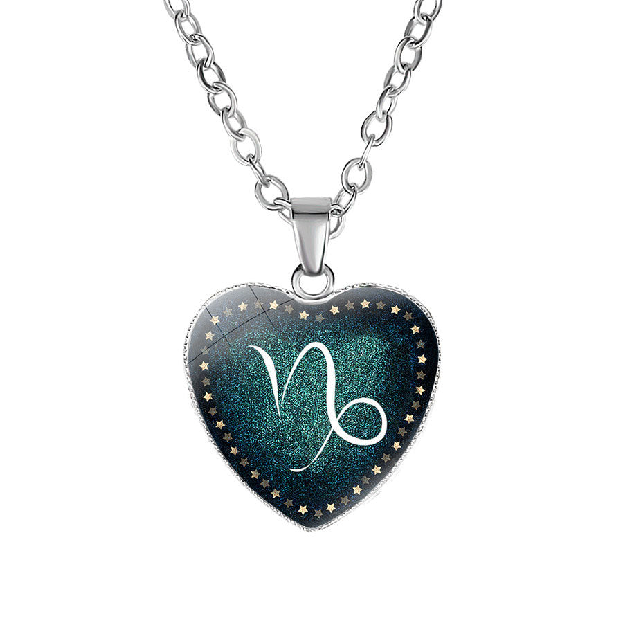 Wholesale Heart-shaped Zodiac Pendant Necklace