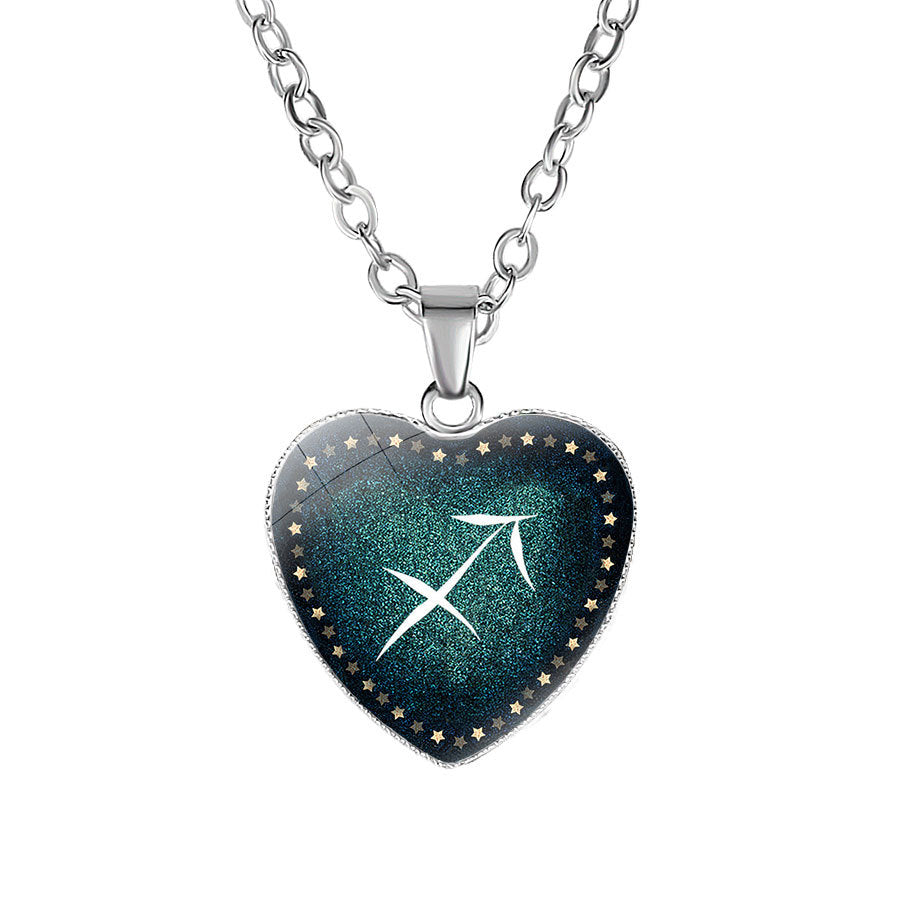 Wholesale Heart-shaped Zodiac Pendant Necklace