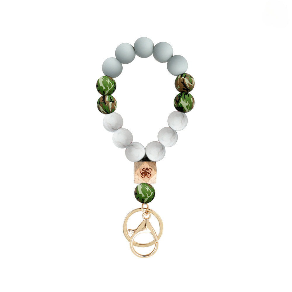 Wholesale Silicone Beads Butterfly Bracelet Bracelet Keychains Wristlet Keychain ACC-KC-Jinz005