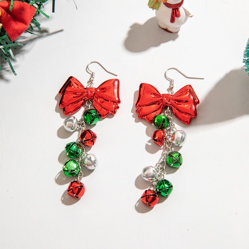 Wholesale Christmas Bow Colorful Bell Earrings ACC-ES-YongG005