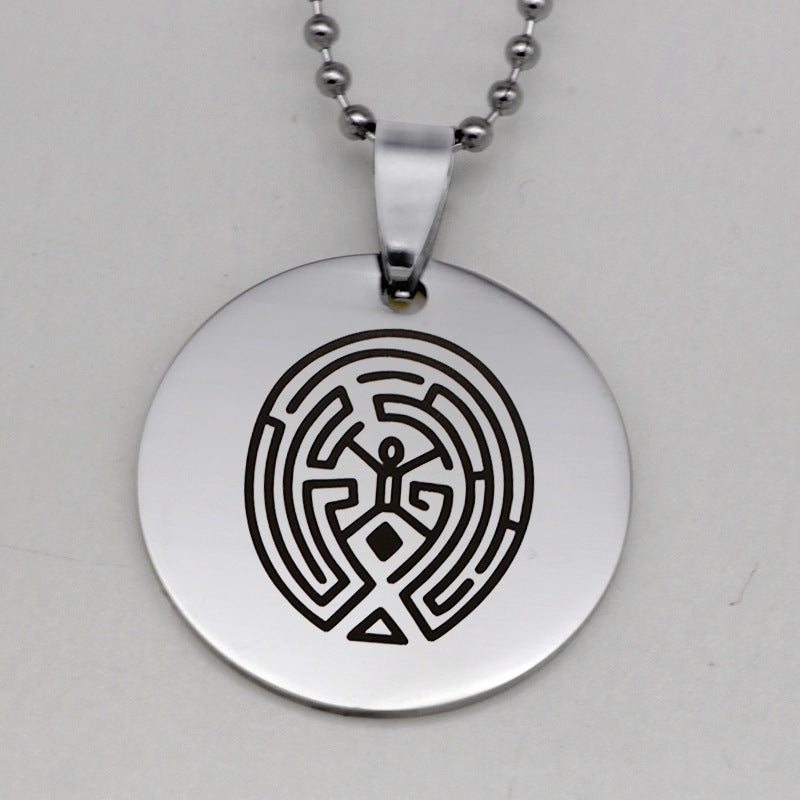 Wholesale World Maze Stainless Steel Round Necklace