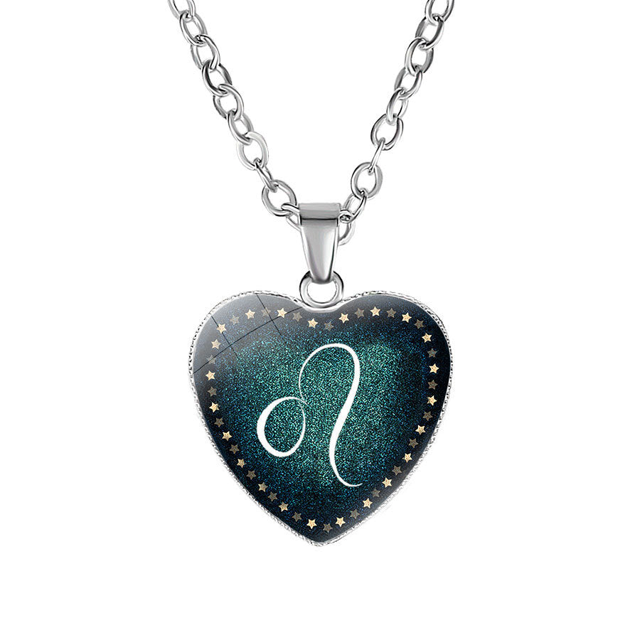 Wholesale Heart-shaped Zodiac Pendant Necklace