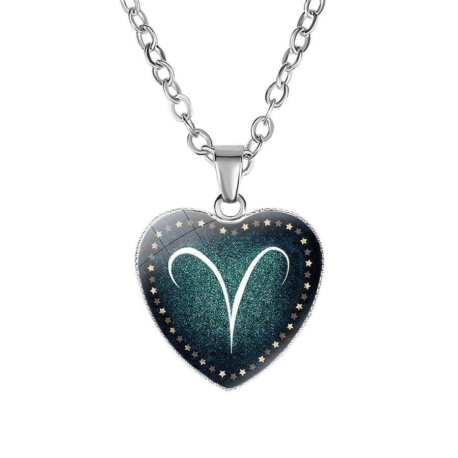 Wholesale Heart-shaped Zodiac Pendant Necklace