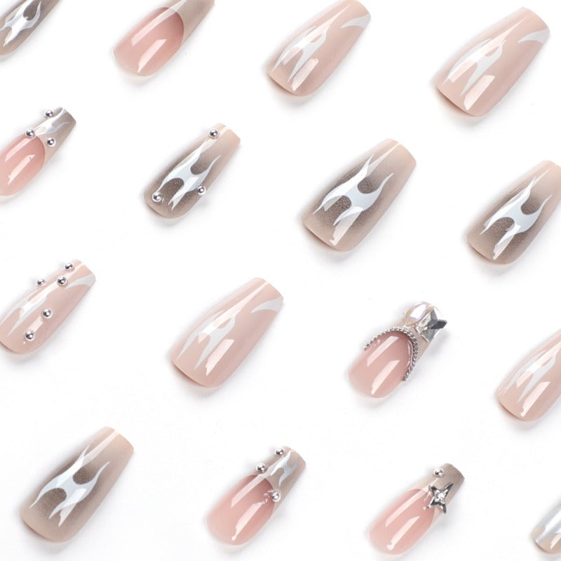 Wholesale 24 Pieces/box Flame Diamond Nails Kits Nail Stickers ACC-NS-LeFan188