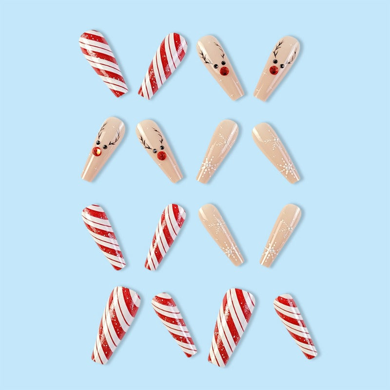 Wholesale 24 Pieces/box Christmas Snowflake Elk Nails Kits Nail Stickers ACC-NS-QXJ030