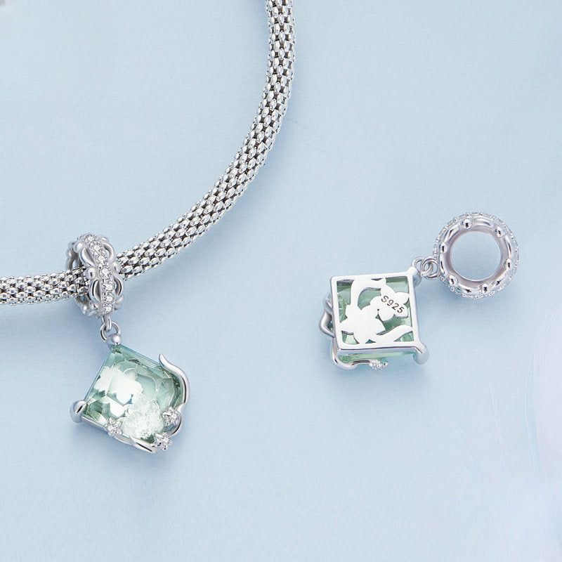 Wholesale Wizard of Oz DIY Bracelet Beaded Accessories Mint Green S925 Sterling Silver Pendant ACC-CHS-YinZhiyun005
