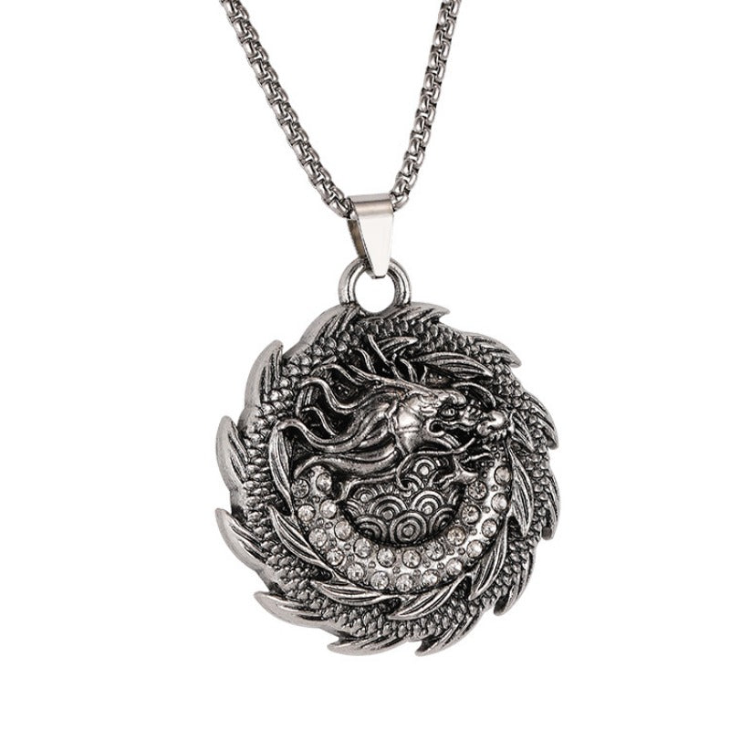 Wholesale Chinese Dragon Pendant Men Necklace ACC-NE-Yuj002