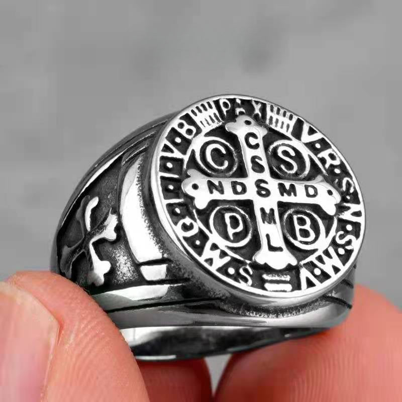 Wholesale Titanium Steel Ring Cross Stainless Steel Men's Ring ACC-RS-Hait001