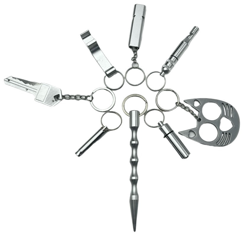 Wholesale 8pcs/set Outdoor Keychain Set Jewelry Accessories Keychain Pendant ACCHW-KC-KaBiao006