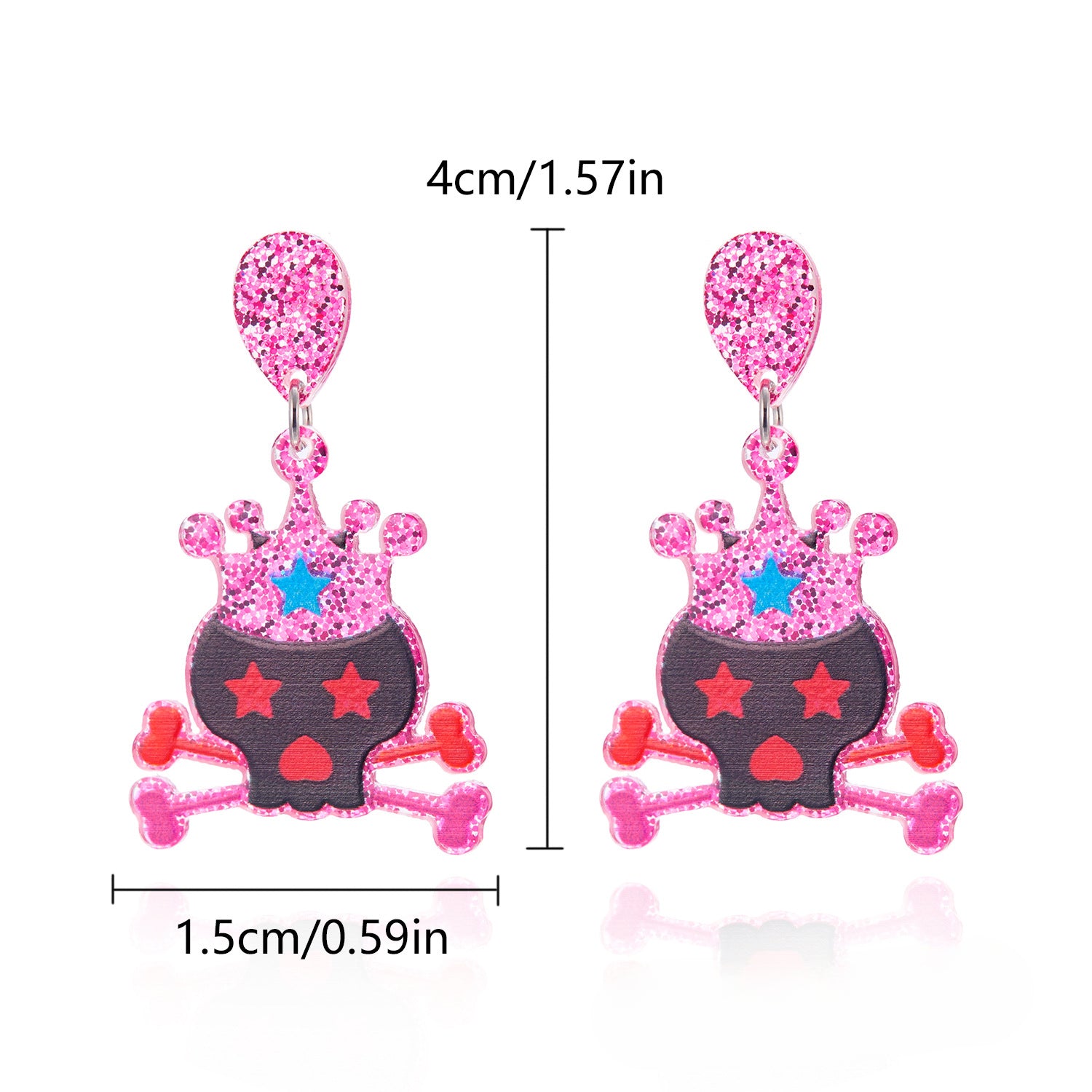 Wholesale Halloween Acrylic Plate Cartoon Castle Ghost Earrings ACC-ES-FanYou005