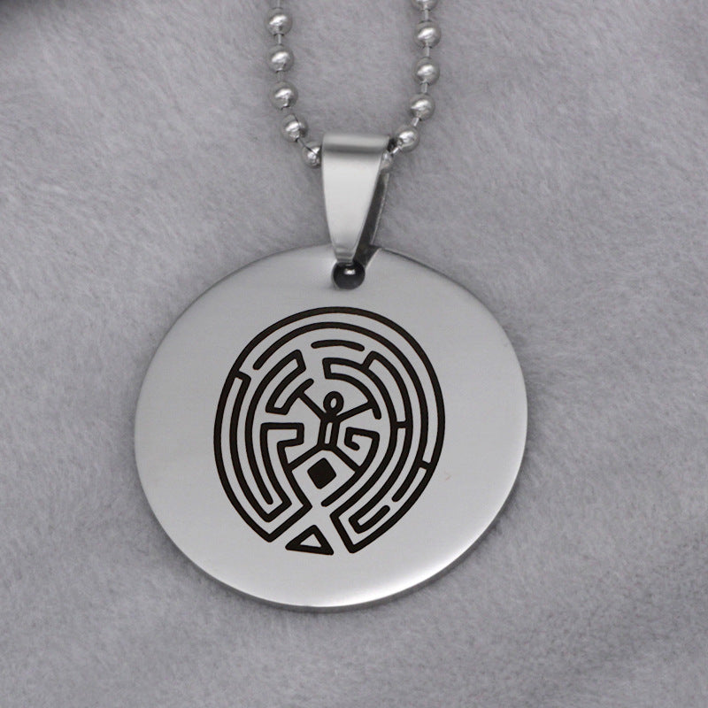 Wholesale World Maze Stainless Steel Round Necklace