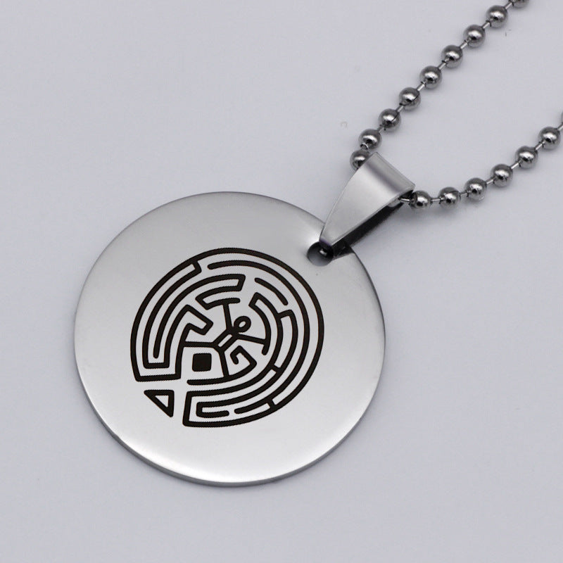 Wholesale World Maze Stainless Steel Round Necklace