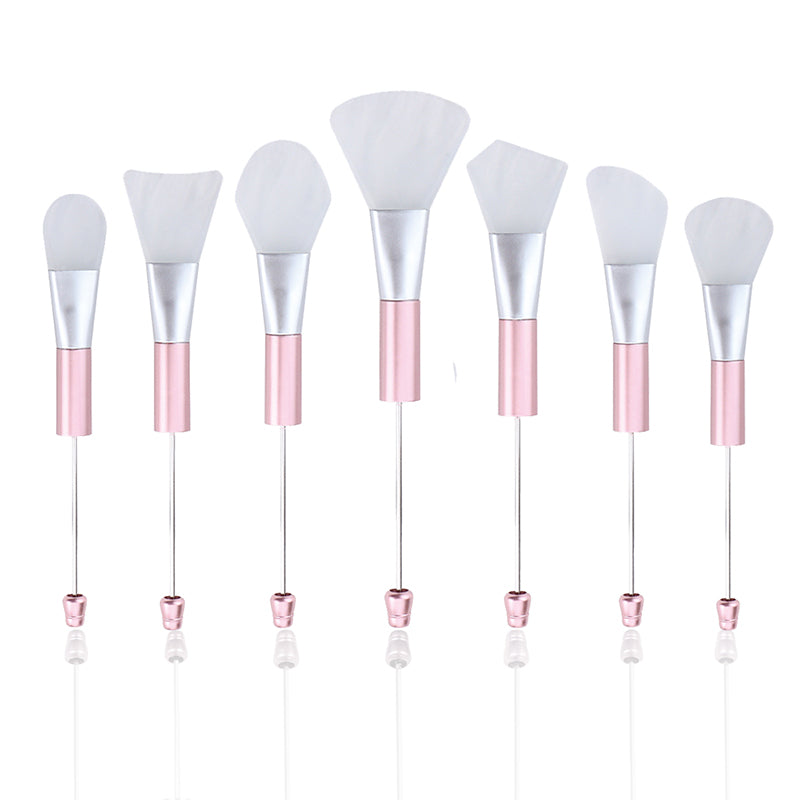 Whoelsale Beadable Face Mask Beauty Tool 7 Types of Brush Heads Soft Silicone Facial Mud Mask, DIY Beaded Brush Hairless Body Lotion Applicator DIY Making Gifts