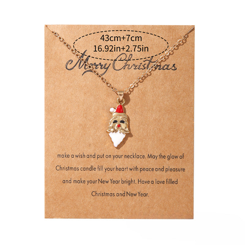 Wholesale Christmas Colored Oil Drop Pendant Christmas Tree Necklaces ACC-NE-Zhey002