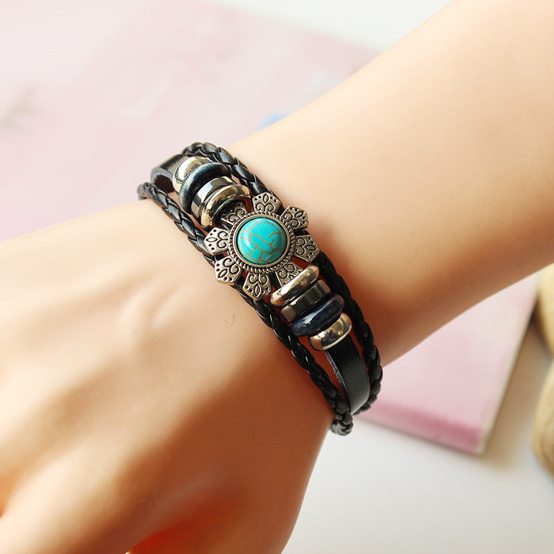 Wholesale Vintage Stainless Steel Turquoise Women's Bracelet ACC-BT-Luany003