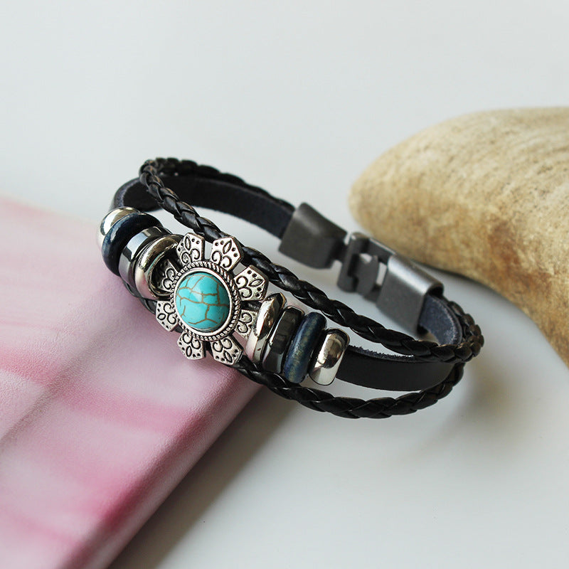 Wholesale Vintage Stainless Steel Turquoise Women's Bracelet ACC-BT-Luany003