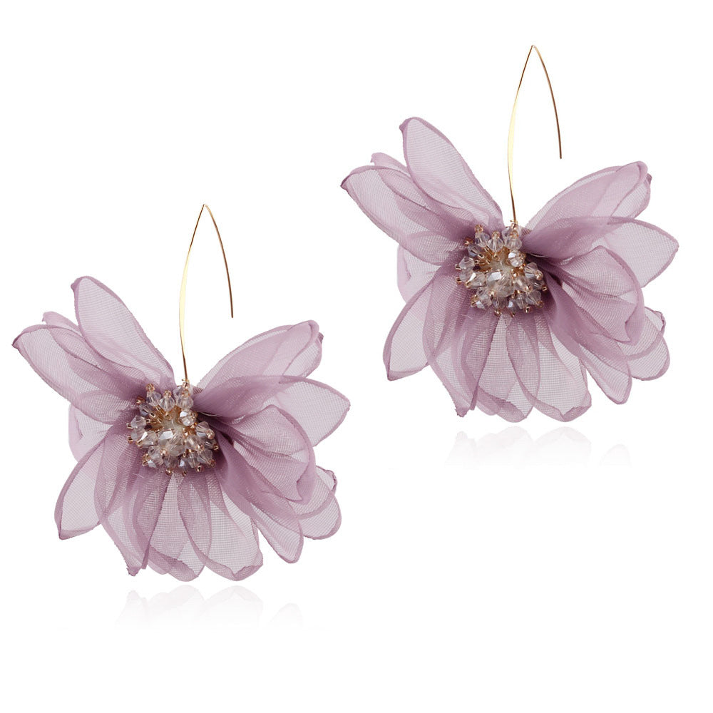 Wholesale  Flower Diamond Multicolor Earrings Stud