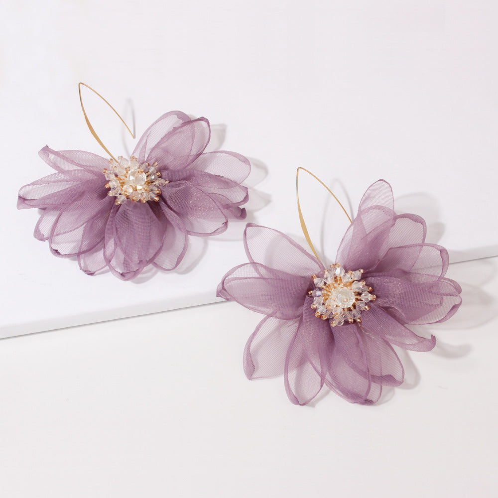 Wholesale  Flower Diamond Multicolor Earrings Stud