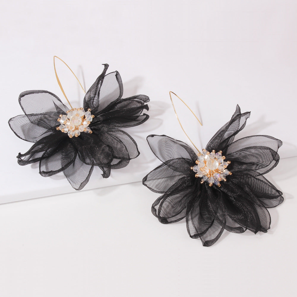 Wholesale  Flower Diamond Multicolor Earrings Stud