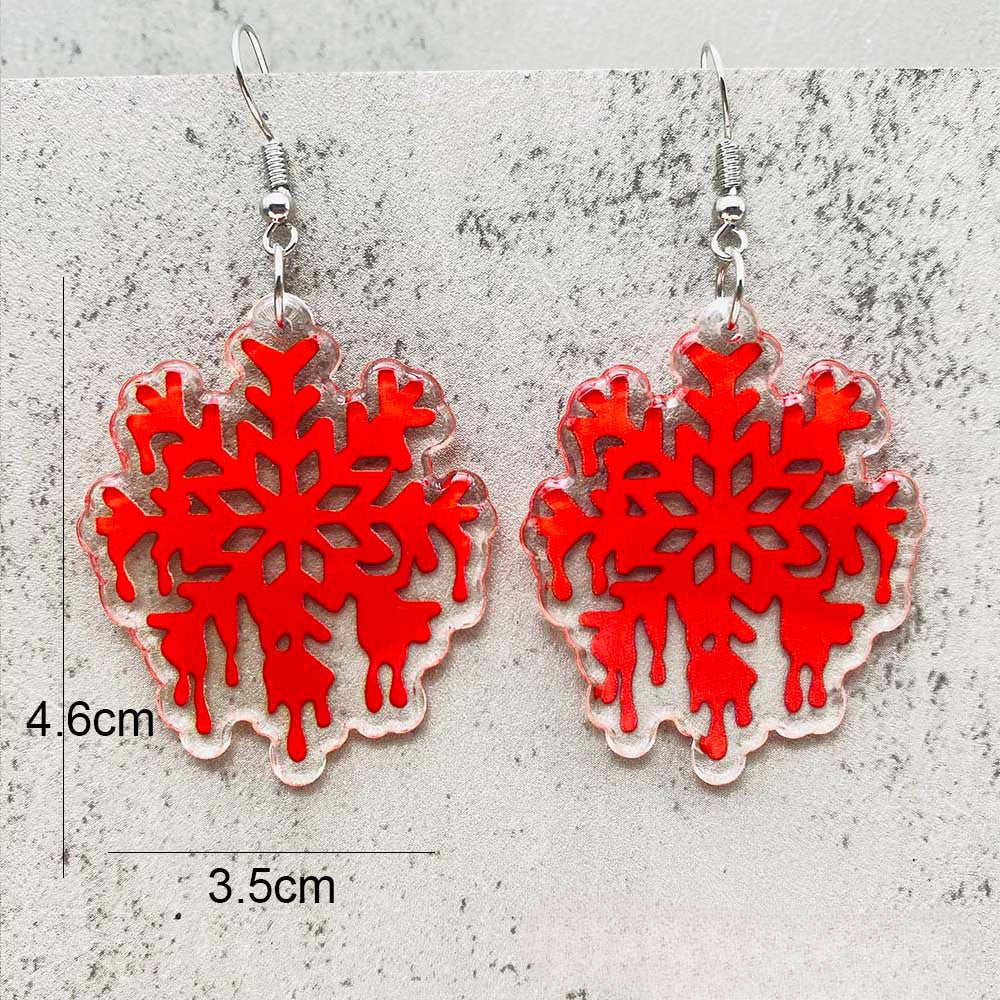 Wholesale Christmas Snowflake Elk Bell Christmas Dwarf Acrylic Earrings ACC-ES-ChenY085