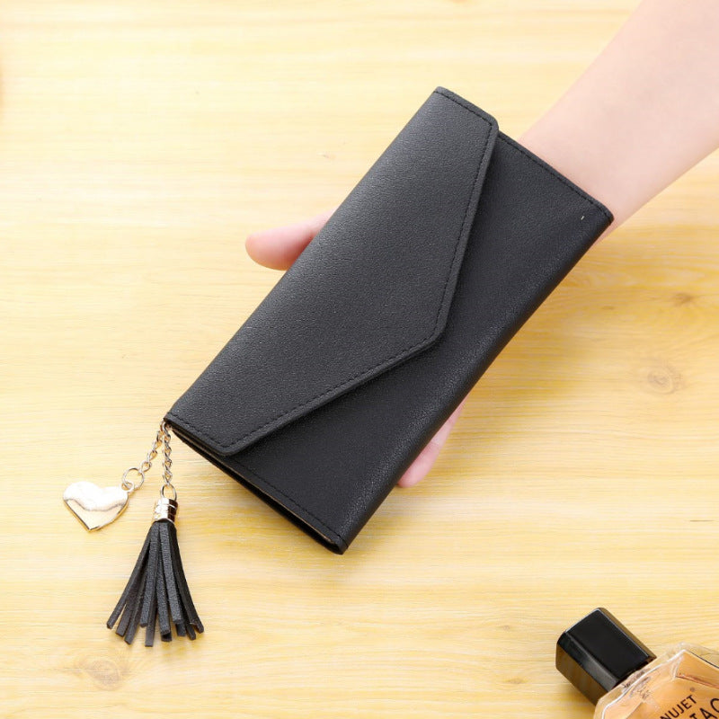 Wholesale  Long Tassel Campus Pendant Fashion Wallet