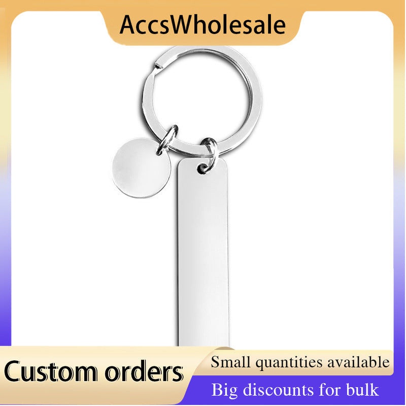 Custom Keychains with Laser Engraved Text or Logo - Multicolor Long Metal Keychains