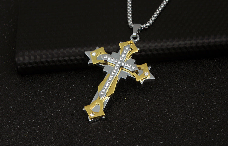 Wholesale Modern Cross Pendant Necklace Fashion Accessory Gift for Men