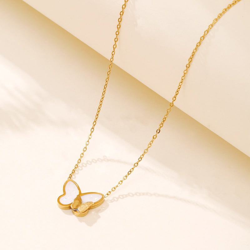 Wholesale Butterfly Pendant Stainless Steel Necklaces ACC-NE-YunHe004