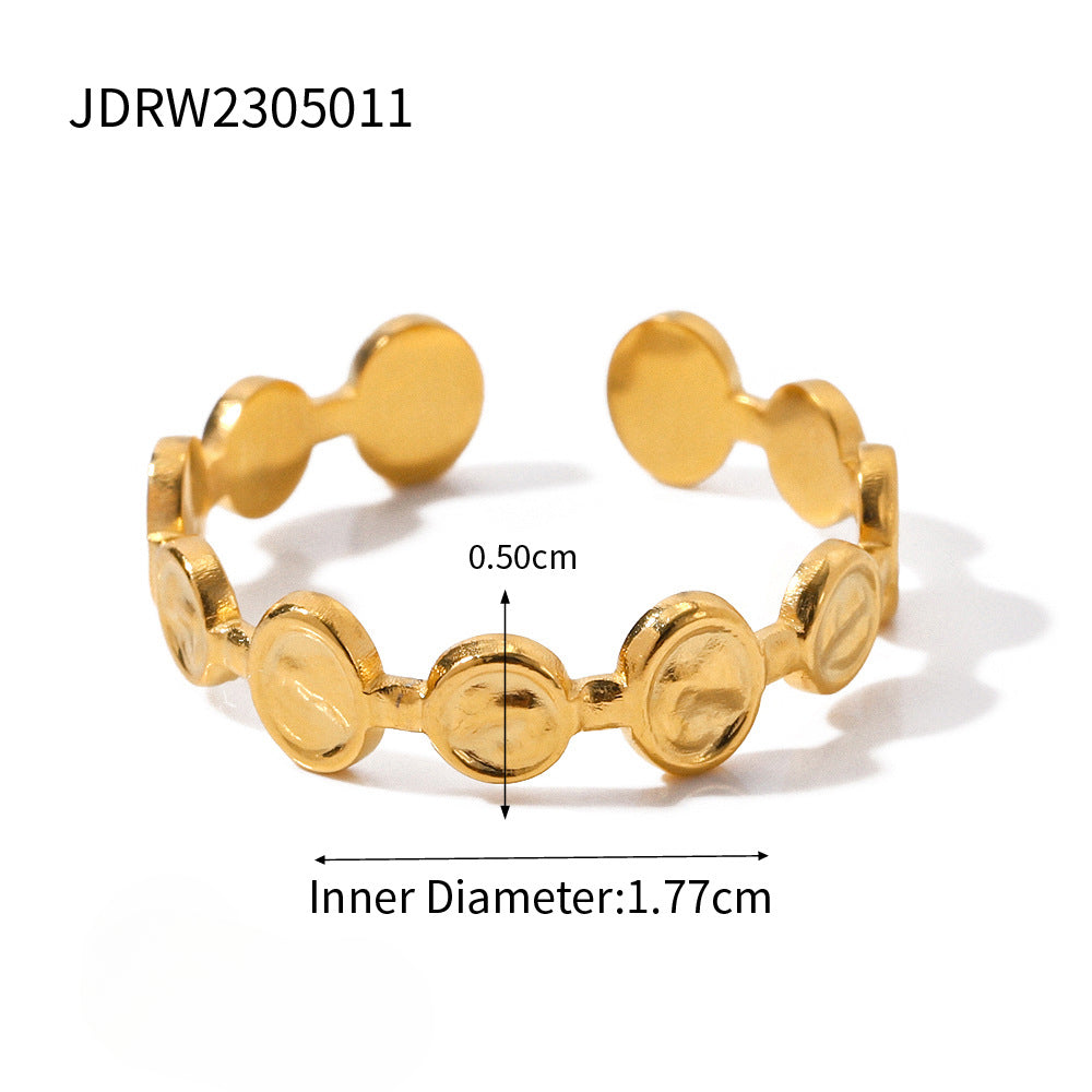 Wholesale Vintage Stainless Steel Zirconia Open Rings ACC-RS-WanX009