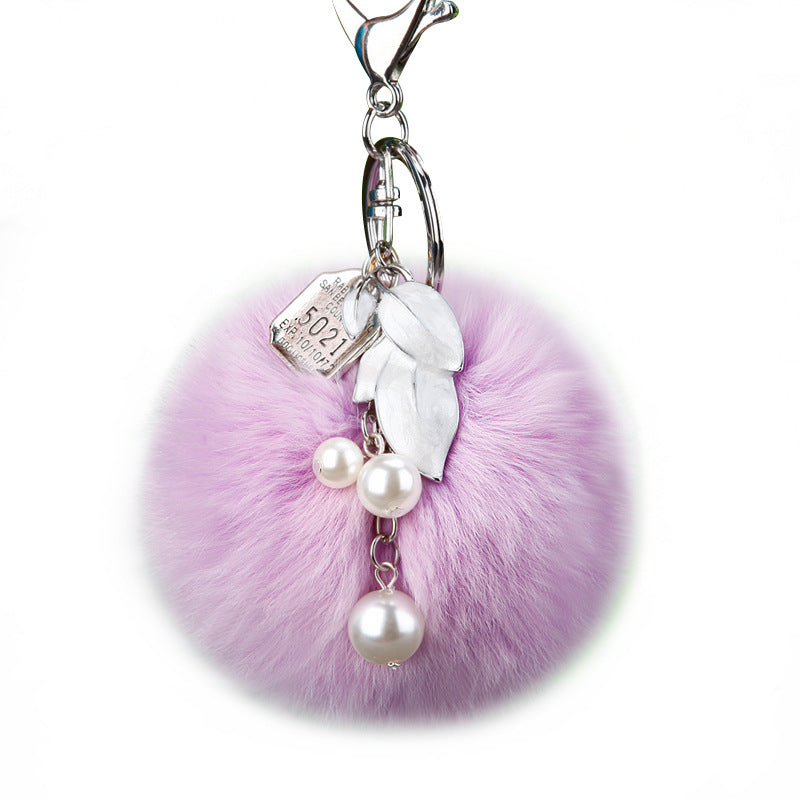 Wholesale Diamond Heart Wool Ball Car Keychain ACC-KC-RuiYuan005