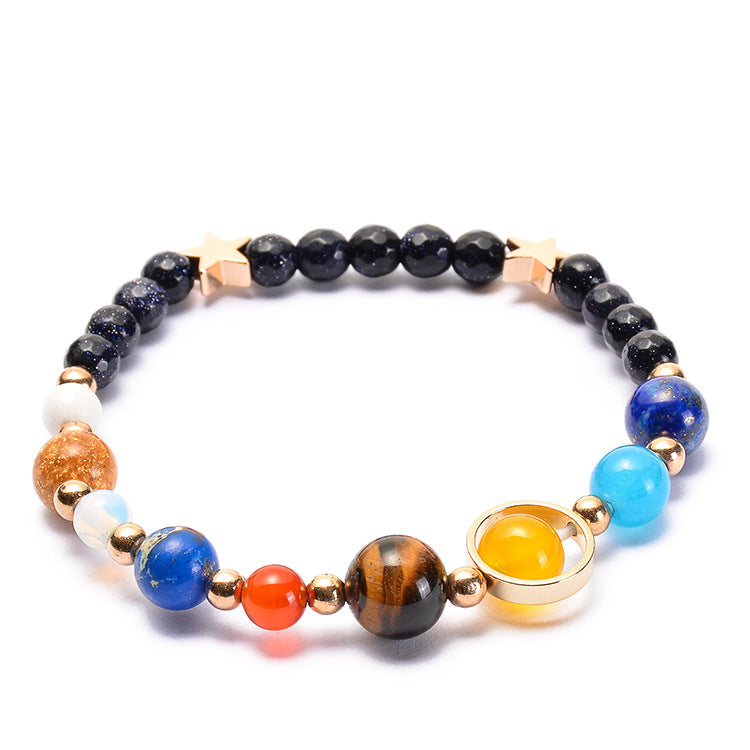 Wholesale Cosmic Galaxy Sun Agate Natural Stone Adjustable Bracelet ACC-BT-Duoy007