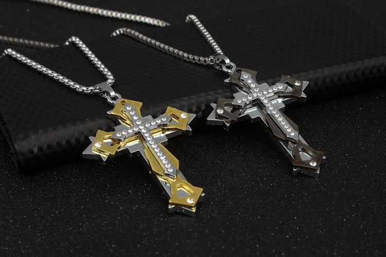 Wholesale Modern Cross Pendant Necklace Fashion Accessory Gift for Men