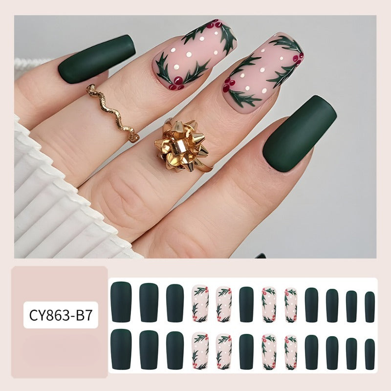 Wholesale 24 Pieces/box Christmas Elk Nails Kits Nail Stickers ACC-NS-QXJ029