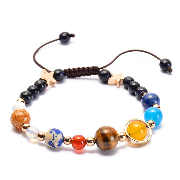 Wholesale Cosmic Galaxy Sun Agate Natural Stone Adjustable Bracelet ACC-BT-Duoy007