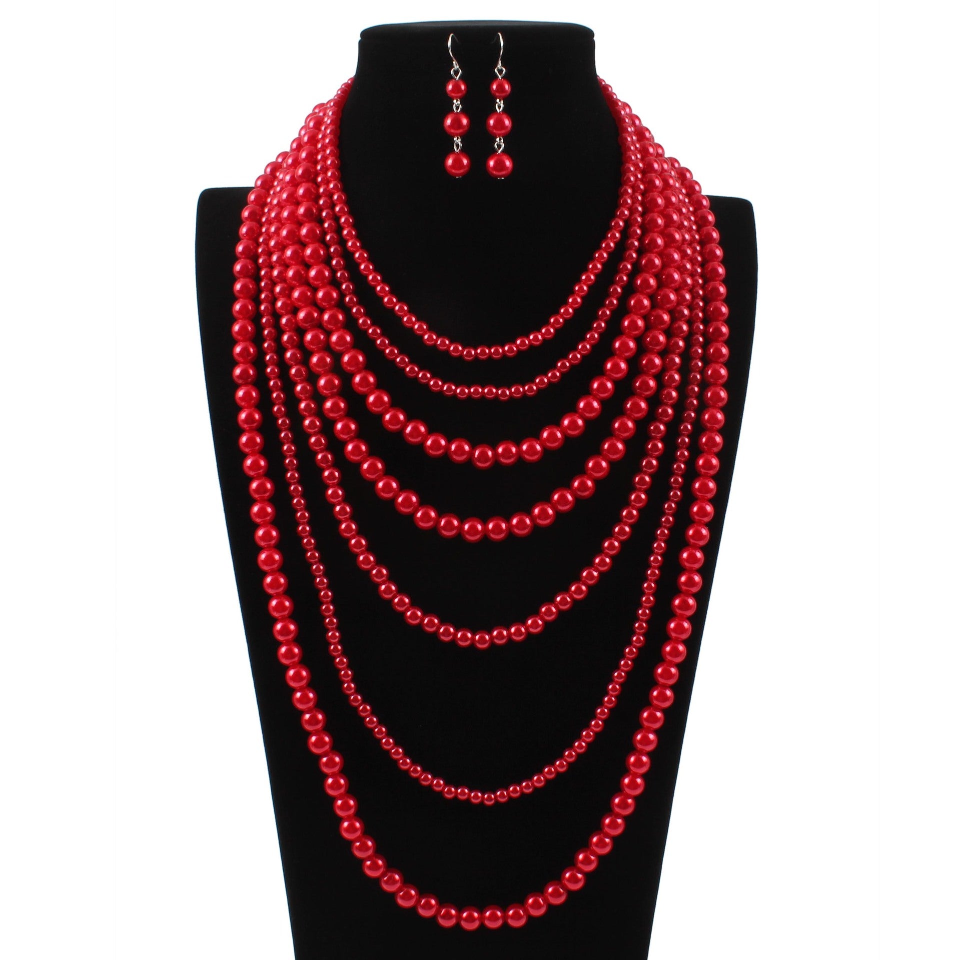 Wholesale multi-layer bright plastic pearl women's necklace