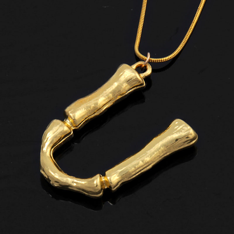 Wholesale Geometric Necklace Letter Short Clavicle Necklace Choker Necklace ACC-NE-Yiniao002