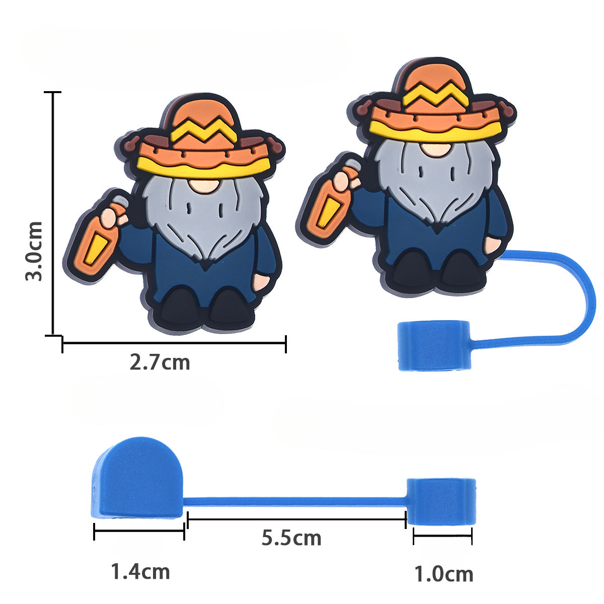 Wholesale Random 100pcs Mexican Series Straw Tube Cap 10mm Soft Plastic Straw Decoration Straw Cover ACC-SCR-RYY052