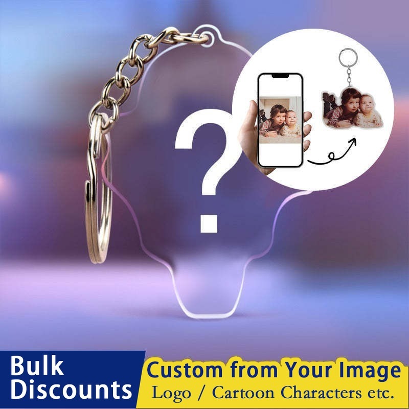 Custom 10pcs Cartoon Acrylic Keychain Customized Anime Key Pendant