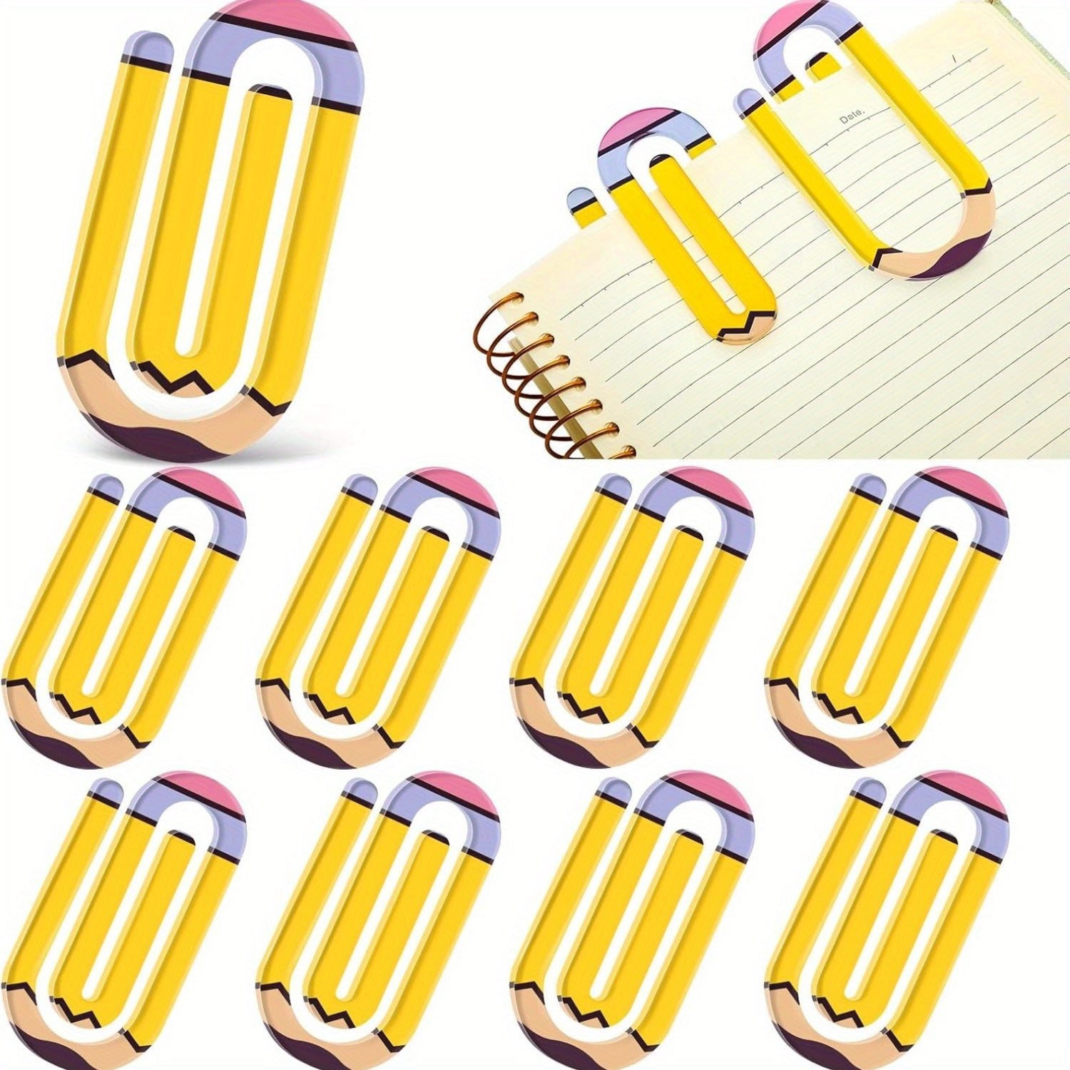 9pcs Jumbo Acrylic Paper Clips Teacher Appreciation Gift 4 Inch Paperclip Bookmark Gift Set for Back to School Office Supplies