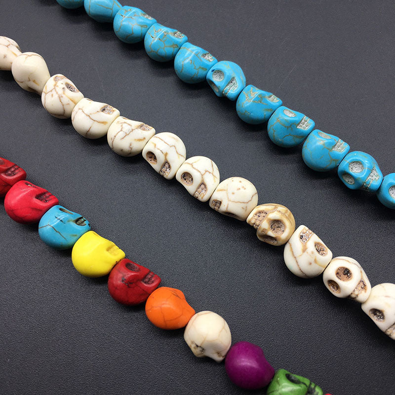 Wholesale Colorful Burst Turquoise Skull Beads ACC-BDS-KeSuo002