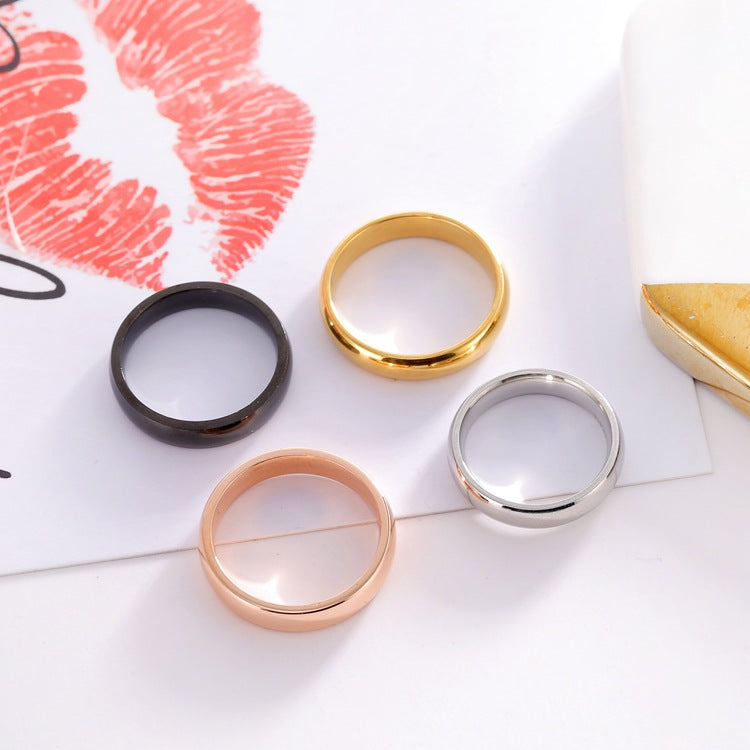 Wholesale 4mm inner and outer arc plate stainless steel glossy ring