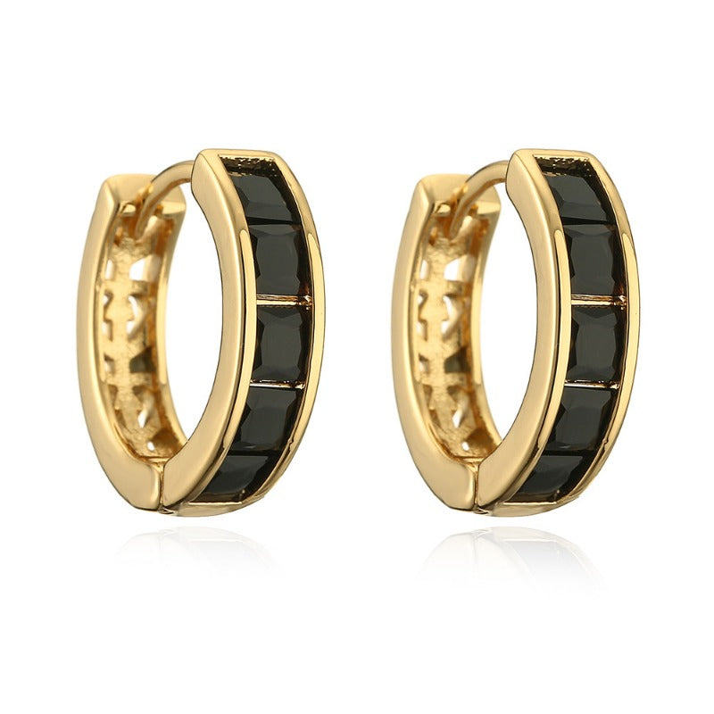 Wholesale Copper Plated 18K Gold Zircon Geometric Earrings ACC-ES-AG002