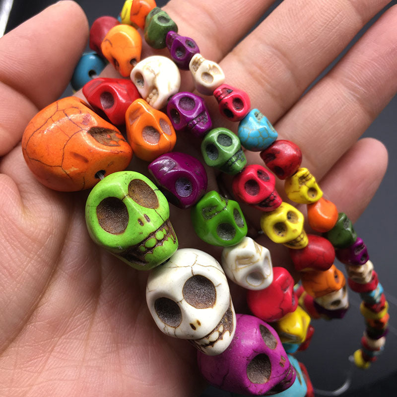 Wholesale Colorful Burst Turquoise Skull Beads ACC-BDS-KeSuo002
