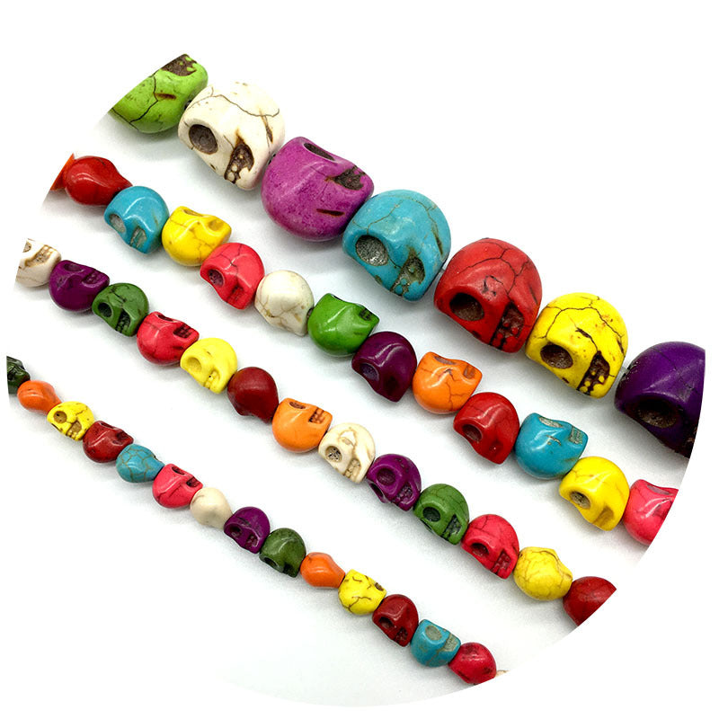 Wholesale Colorful Burst Turquoise Skull Beads ACC-BDS-KeSuo002
