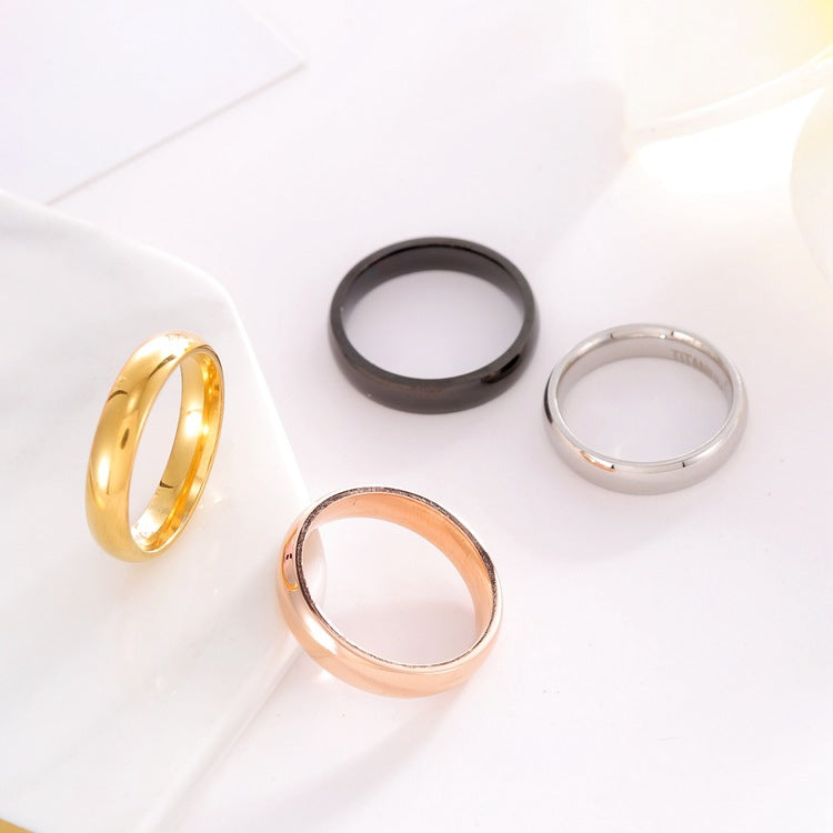 Wholesale 4mm inner and outer arc plate stainless steel glossy ring