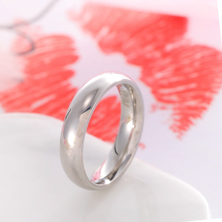 Wholesale 4mm inner and outer arc plate stainless steel glossy ring