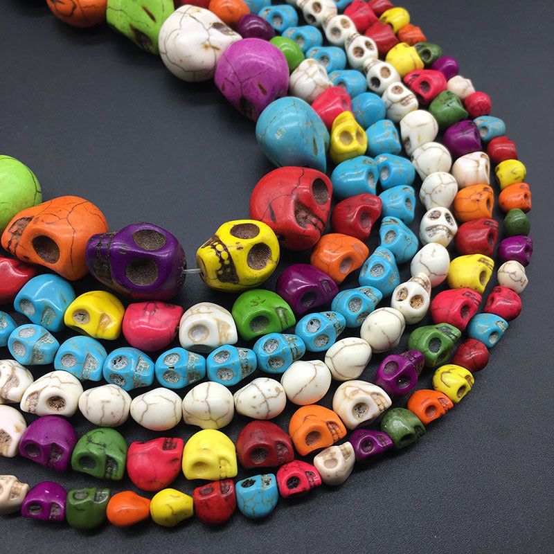 Wholesale Colorful Burst Turquoise Skull Beads ACC-BDS-KeSuo002