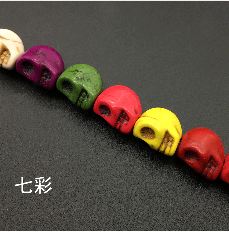 Wholesale Colorful Burst Turquoise Skull Beads ACC-BDS-KeSuo002