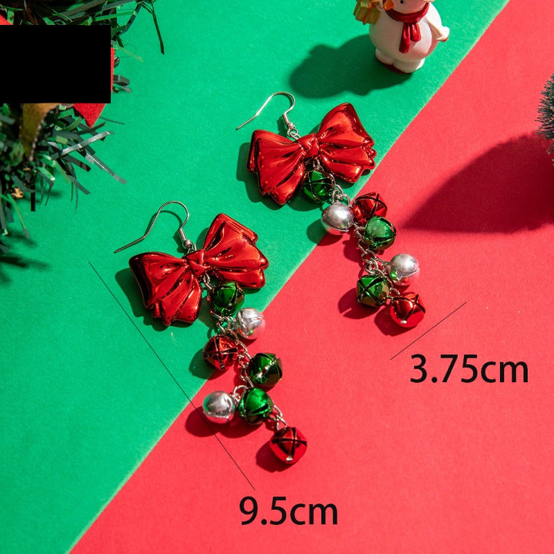 Wholesale Christmas Bow Colorful Bell Earrings ACC-ES-YongG005