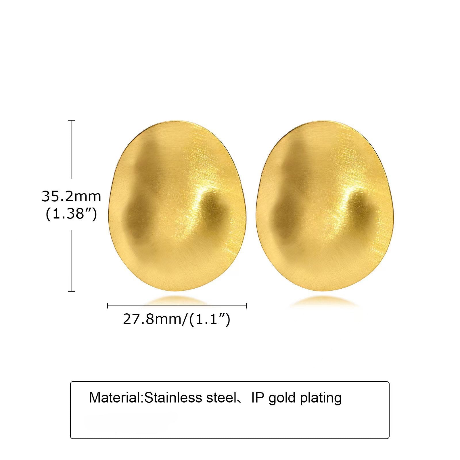 Wholesale Stainless Steel Brushed Back Light Irregular Stud Earrings Titanium Steel ACC-ES-Yazhi001